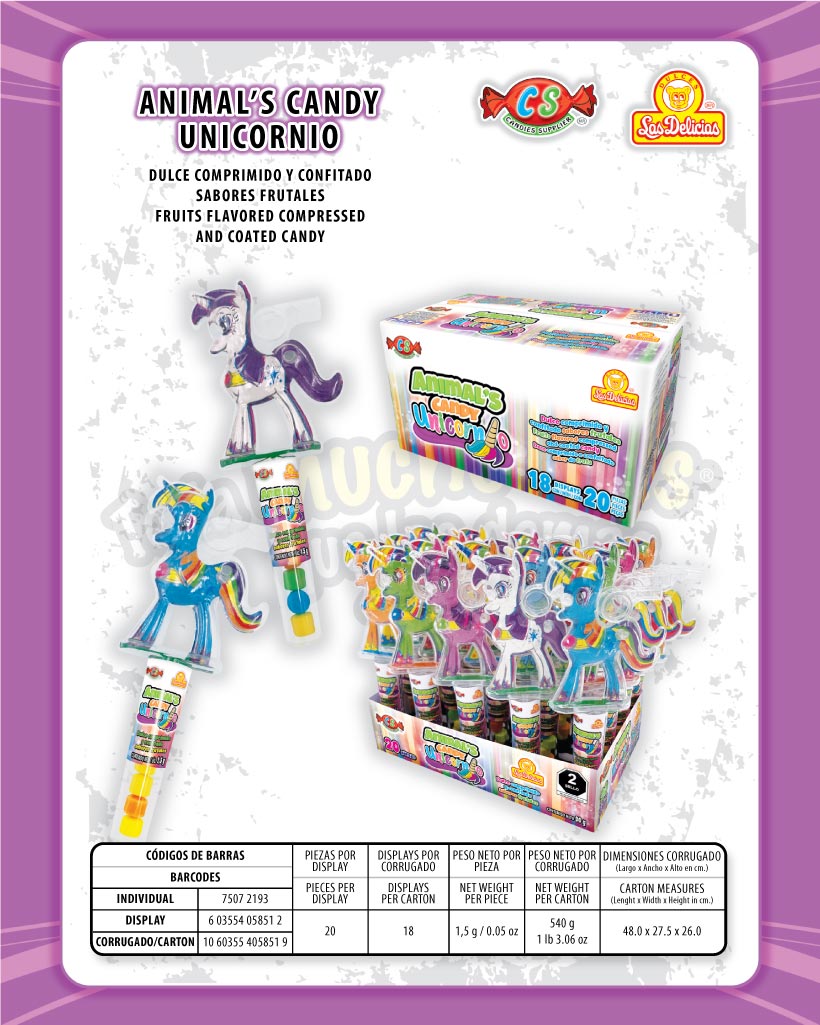 ANC027-2.jpg ANIMALS CANDY UNICORNIO - Imagen 1