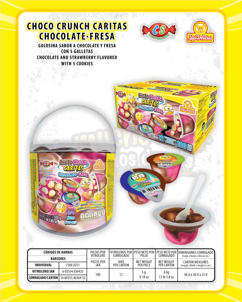 CCC030-2.jpg CHOCO CRUNCH CARITAS CHOCOLATE FRESA - Imagen 1