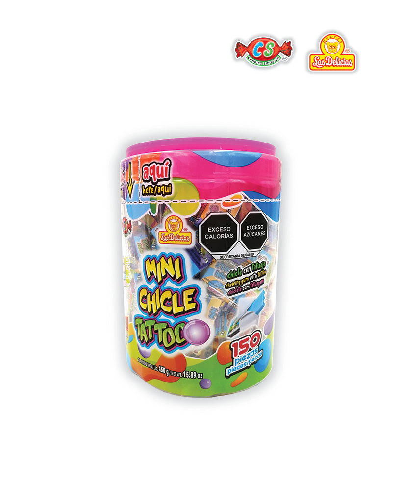 MCT010_1 MINI CHICLE TATTOO 24 VITROLEROS - Imagen 1